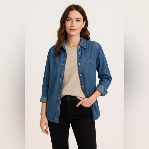 Buffalo David Bitton Sweaters - 17. Buffalo •  Denim Button-Up Shirt Small:19” M 23”